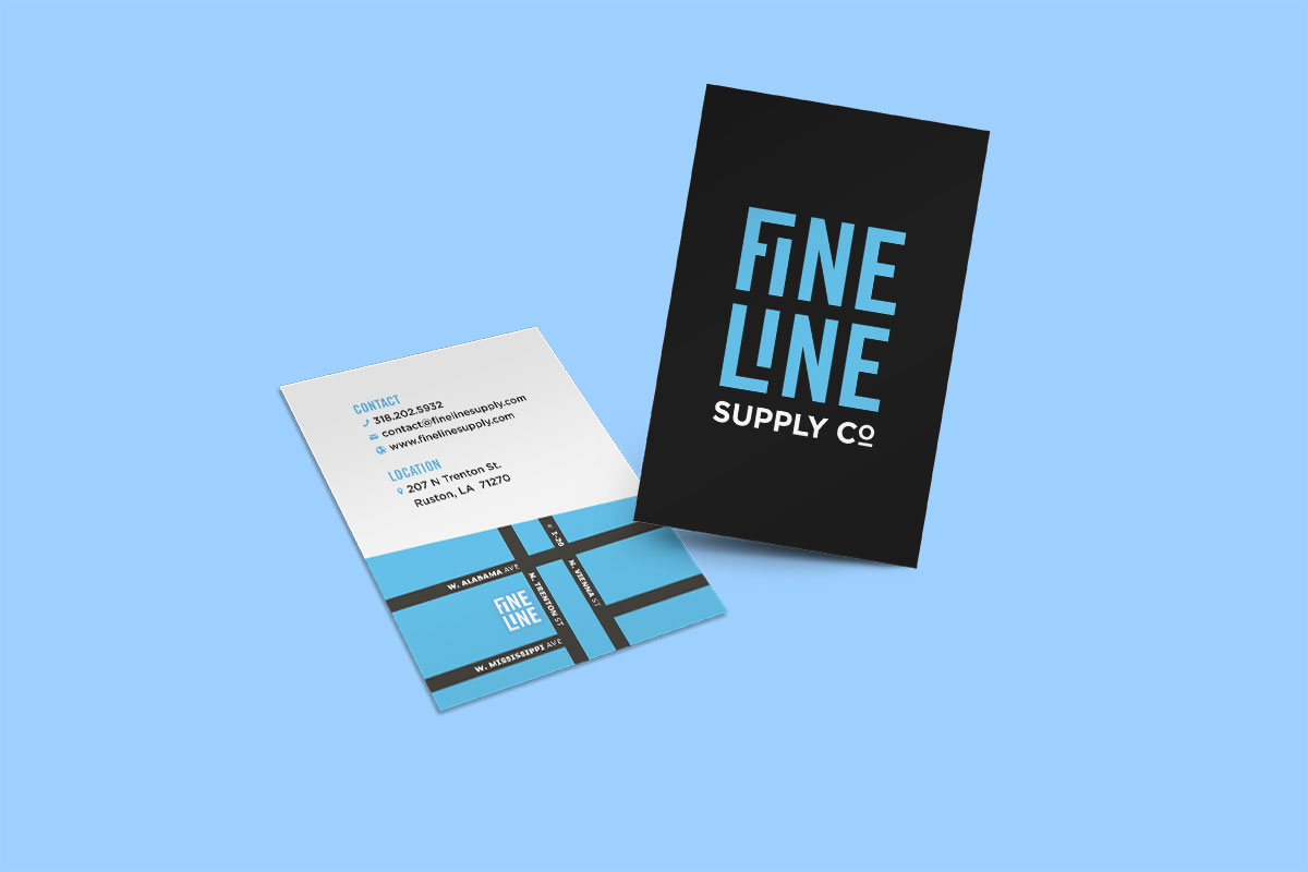 Fine Line Supply Co business card design