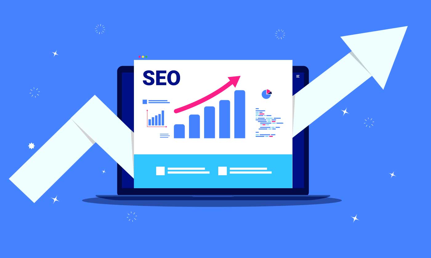 Laptop with SEO analytics